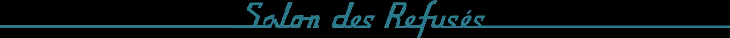 Salon des Refusés logo with a horizontal teal line